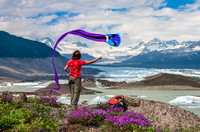 Product testing at the foot of the Nizina Glacier, Wrangell Mountains