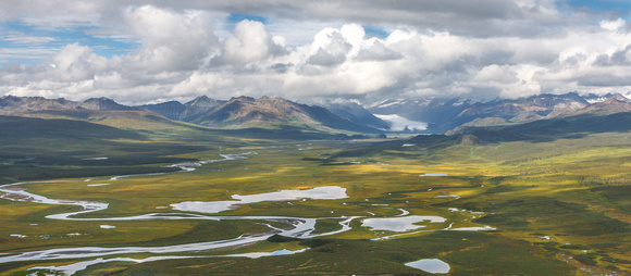 Tangle Lakes looking north to the Alaska Range off the Denali Highway