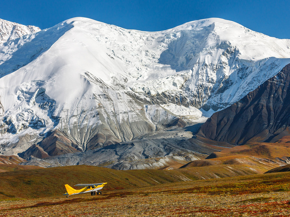 N322MX under the north wall of McKinley at Birch Creek