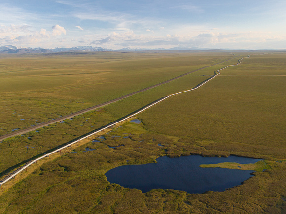 The Haul Road and Pipeline near Prudhoe Bay